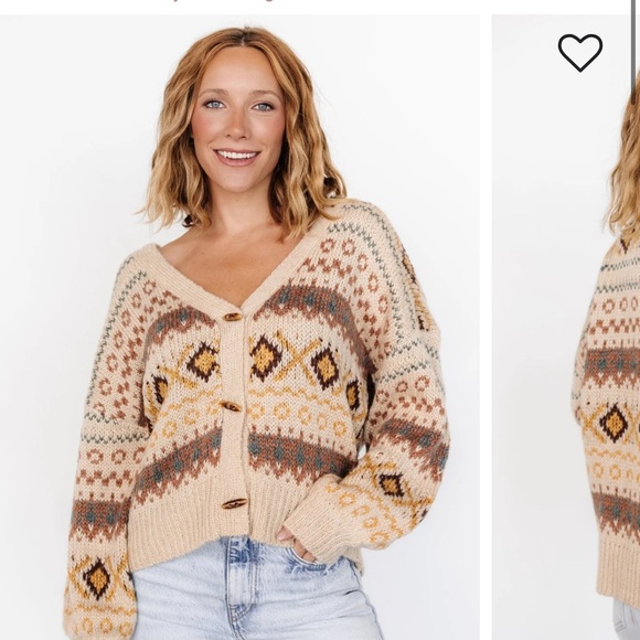 NWT Baltic Born Cody Knit Cardigan, L, Taupe - Picture 1 of 2